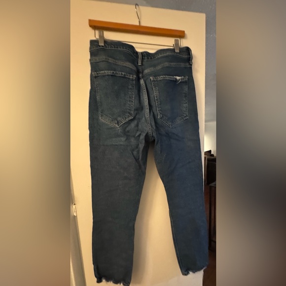 Agolde dark blue slightly distressed straight leg jeans size 31 - Picture 2 of 5